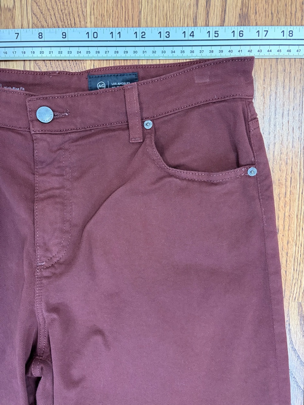 AG Saige High-Rise Wide Leg Crop Raw Hem Pants (32) - Picture 6 of 9